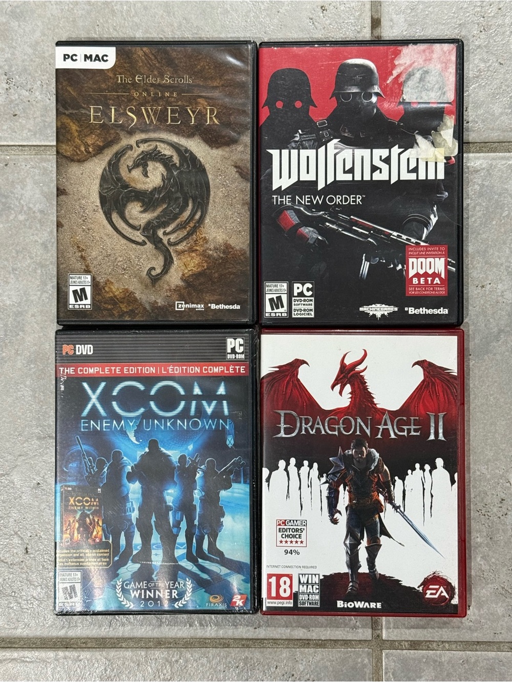 PC Game Bundle - XCOM, Elsweyr, Dragon Age 2 & Wolfenstein New Order